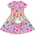 thumbnail image 4 of Kiijoy Girls Skater Dress Cute Cartoon Cat Short Sleeve Dress with Pocket, Pink, Size 4-14, 4 of 5