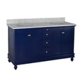 thumbnail image 4 of Bella 60" Double Bathroom Vanity with Royal Blue Cabinet and Carrara Marble Top, 4 of 6