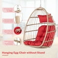 thumbnail image 6 of Syngar Egg Chair, Swing Chair with Hanging Chains, Outdoor PE Wicker Hanging Chair with Cushion, Heavy Duty Lounge Basket Chair, 360 lbs Capacity, Relaxing Chair for Patio, Balcony, Backyard, Red, 6 of 10