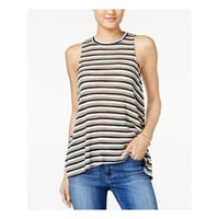 ALMOST FAMOUS Womens Green Racerback Striped Sleeveless Crew Neck Top  Size: XS