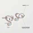 thumbnail image 4 of 925 Sterling Silver Small Simulated Opal Heart Dangle Hoop Earrings For Girls, 4 of 6