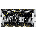 thumbnail image 6 of Black and White Themed 18th Birthday Backdrop Banner with Balloon Star Elements Party Decoration for Photography Props Birthday Party Decor Background Supplies, 6 of 6