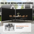 thumbnail image 4 of STAWAY Auvent Rétractable Noir 236"x71 Pouces - Écran de Confidentialité en Aluminium Durable, Protection UV Imperméable pour Patios, Balcons et Piscines - Installation Facile, 4 of 8