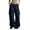 Navy, variant on Women's Wide Leg Cargo Pants Elastic High Waist Side Pocket Loose Fit Street Outdoor Casual Trousers