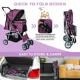 thumbnail image 3 of CL.HPAHKL Dog Stroller, 4 Wheels Foaldable Cat Stroller Dog Cat Cage Jogger Stroller for Medium Small Dogs Cats, Pet Stroller with Storage Basket and Cup Holder Portable Lightweight for Travel, 3 of 8