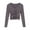 Black1, variant on Women's Long Sleeve Casual Crop Top Ribbed Knit Slim Fitted T-Shirt RHW4065-B-S