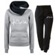 thumbnail image 2 of Gibobby Conjunto de Pantalones para Mujer Conjunto deportivo informal con estampado de mascotas y ritmo cardíaco para mujer, conjunto de pantalón con capucha (Gris,M), 2 of 3