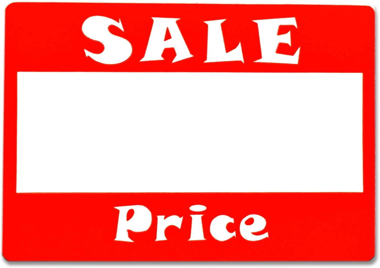1000 Self-Adhesive Sale Price Rectangular Retail Labels Sticker Merch Tag Red 