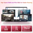 thumbnail image 5 of 17.3" IPS FHD-Laptop, Intel 6 Cores i3-1215U 16GB RAM 1TB SSD (Beat Ryzen 5 7520U, Up to 4.4GHz) Computer with 65W GaN Type C Backlit Keyboard Fingerprint, for Home Student and Business, 5 of 6