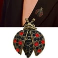 thumbnail image 2 of Versatile Crystal Studded Ladybugs Pin Handmade Enamel Badge Perfect For Dresses Coats And Special Occasion Attire, 2 of 17