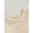 thumbnail image 6 of Musuos Infant Baby Girl Knitting Jumpsuit 3 6 9 12 24M Flower Embroidery Long Sleeve Round Neck Romper for Fall Winter, 6 of 9