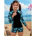 thumbnail image 4 of Happy Cherry Girls Two Piece Bathing Suits Long Sleeve Rash Guard Toddler Tankini Swimsuits Summer Surf Suit Modest Swimwear with Built in Bra 7-8 Years, 4 of 7