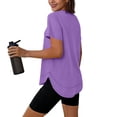 thumbnail image 6 of yillto Workout Tops for Women Short Sleeve V Neck Lightweight Breathable Gym Shirts Running Loose Tees, 6 of 7