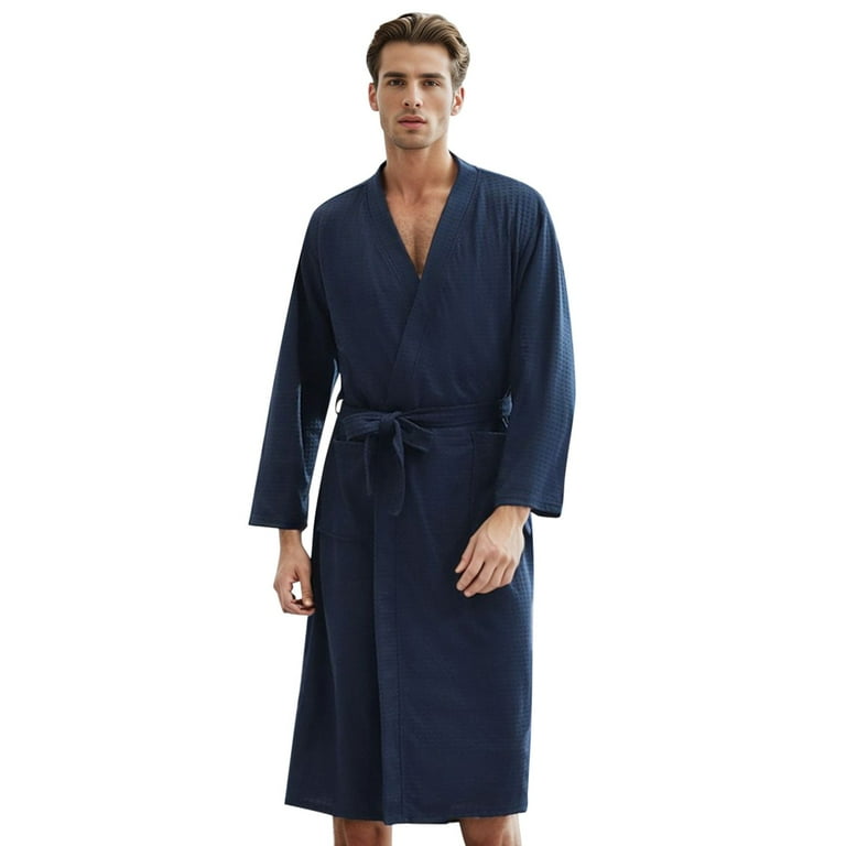 mens cotton dressing gown lightweight Men's Olive Green Summer Robe Lightweight Handmade in Germany