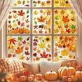 thumbnail image 5 of 9 Sheets Fall Decorations, 274 PCS Fall Window Clings, Double Sided Autumn Stickers with Maple Leaves Pumpkin Nuts, Autumn Window Clings for Party Thanksgiving Decor Indoor Outdoor Accessories, 5 of 6