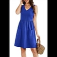 thumbnail image 3 of Vestidos de Verano para Mujer 2025, Informales, Sin Mangas, para Vacaciones en la Playa, Fluidos, Midi, con Bolsillos. Azul Real S, 3 of 6