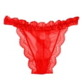 thumbnail image 1 of Gibobby Calzoncillos para mujeres sexy Bragas sexy para mujer Calzoncillos de encaje floral Tangas Ropa interior(Rojo,Talla única), 1 of 3