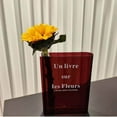 thumbnail image 1 of pitrice Acrylic Book Vase Unique Aesthetic Room Decor Decorative Vase for Restaurant Red, 1 of 9