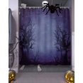 thumbnail image 3 of Halloween Purple Forest with Fog Shower Curtain Set ，Waterproof Fabric Shower Curtains Shower Curtains for Bathroom,Bathroom Decor 72"x84", 3 of 6