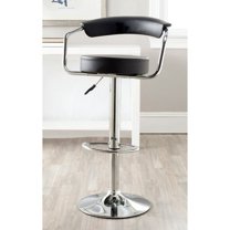 SAFAVIEH Angus Contemporary 39.4" Swivel Bar Stool, Black
