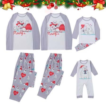 

YYDGH Family Matching Pajamas Sets Bear Print Christmas Sleepwear Parent-Child Pjs Outfit for Christmas Holiday Xmas Party