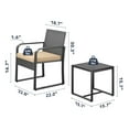 thumbnail image 4 of Asofer 3 PCS Patio Furniture Set, Outdoor Wicker Chair with Glass Table, Poolside, Balcony, Beige, 4 of 7