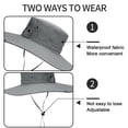 thumbnail image 3 of Sombrero para el sol, sombrero de pescador de ala ancha con protección UV, plegable con correa para la barbilla, 3 of 5
