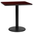 thumbnail image 1 of Flash Furniture 30" Square Mahogany Laminate Table Top with 18" Round Table Height Base, 1 of 2