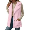 thumbnail image 2 of Fewfanhot Womens Fall Tops Open Front Sweaters Vest Lapel Collar Button Down Long Outerwear Coats, 2 of 8