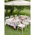 thumbnail image 3 of Spring Easter Sheep Outdoor Tablecloth - 60x102 Inch Rectangle Dining Table Cover, Colorful Eggs Floral Botanical Waterproof Outdoor Table Cloth with Umbrella Hole & Zipper for Picnic/Patio/Party, 3 of 7
