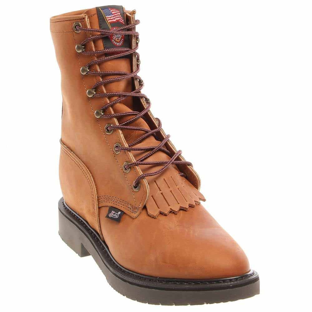 Jow Men s Justin Original Briar Pitstop Double Comfort 8 Lace Up Work Boot 763 Walmart