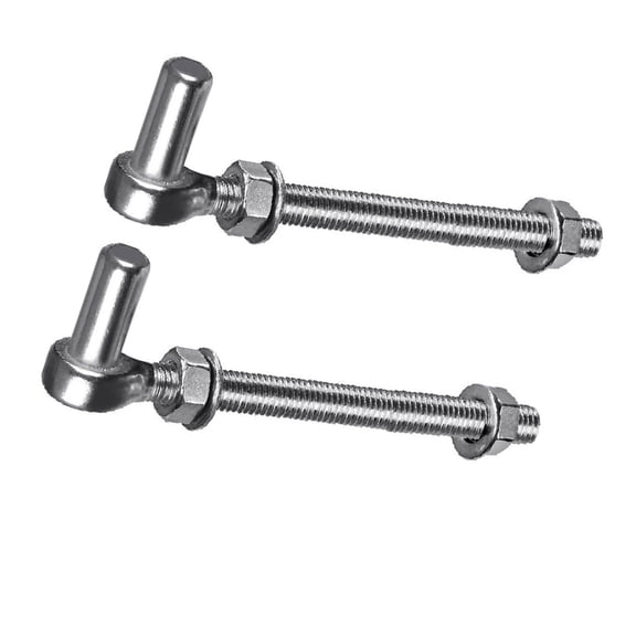 Pair Steel J Bolts Post Hinges Heavy Duty Gate Hinges Rustproof Door Hinges Corrosions Resistant Door Hinges for Outdoor Gate