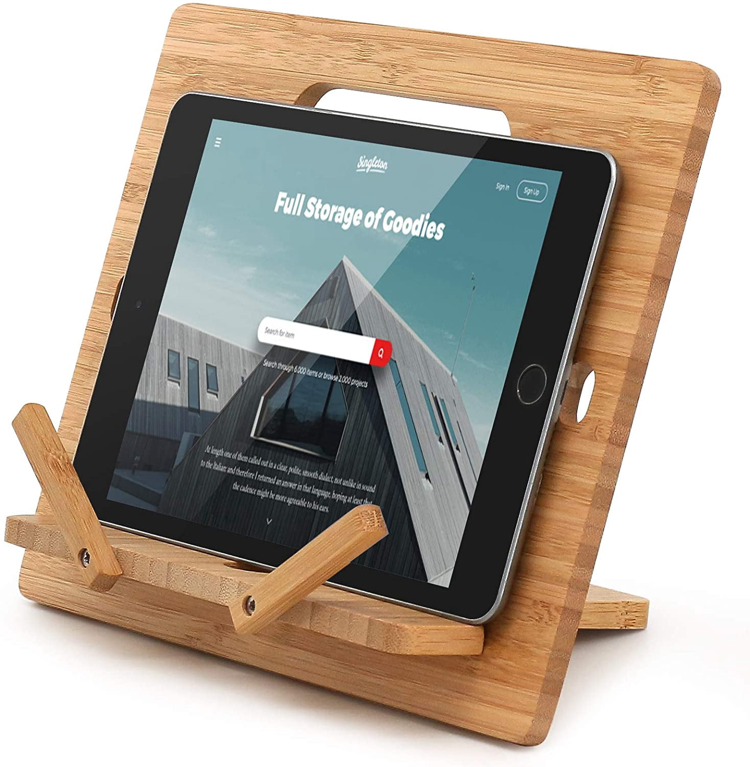 bamboo tablet stand