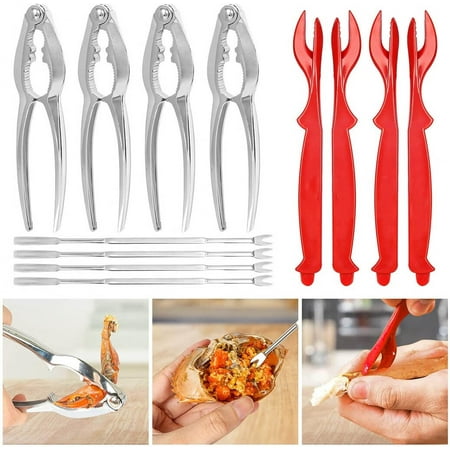 

〖TOTO〗Flatware Tools Nut Shellfish Crab 12Pcs Seafood Lobster Cracker Crackers Set Forks Opener Tools Home Improvement
