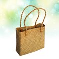 thumbnail image 2 of FRCOLOR Women Yellow Straw Bag Handmade Rattan Woven Tote for Beach Shopping Daily Use 19.7 x 14.2 x 7.1 Inches, 2 of 6