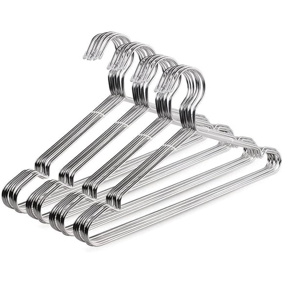 TIMMY Perchas de alambre, paquete de 40 perchas de metal resistente de acero inoxidable para ropa, 16,5 pulgadas