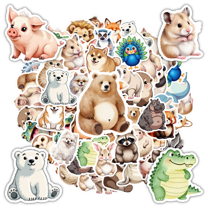 35pcs Cuddly Animal Stickers Cute Wildlife Decals Cartoon Animal for Luggage Laptop Notebook