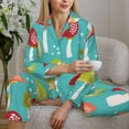 thumbnail image 6 of Honeii Mushrooms print Women's Pajama Sets Long Sleeve Button Down Sleepwear Nightwear Soft Pjs Lounge Sets-Large, 6 of 7
