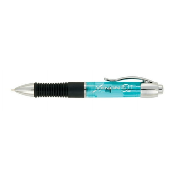 Itoya Xenon Retractable Ballpoint Pen with Comfortable Rubber Grip, 1.0mm Medium Point, Translucent Turquoise
