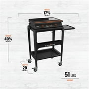 Blackstone E-Series Griddle, 22 Inch 2-Burner Electric Flat Top Grill with Hood and Prep Cart, Black