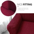 thumbnail image 5 of NICEEC Sofa Slipcover Red Sofa Cover 1 Piece Easy Fitted Sofa Couch Cover Universal High Stretch Durable Furniture Protector with Skirt Country Style (3 Seater Wine Red), 5 of 6
