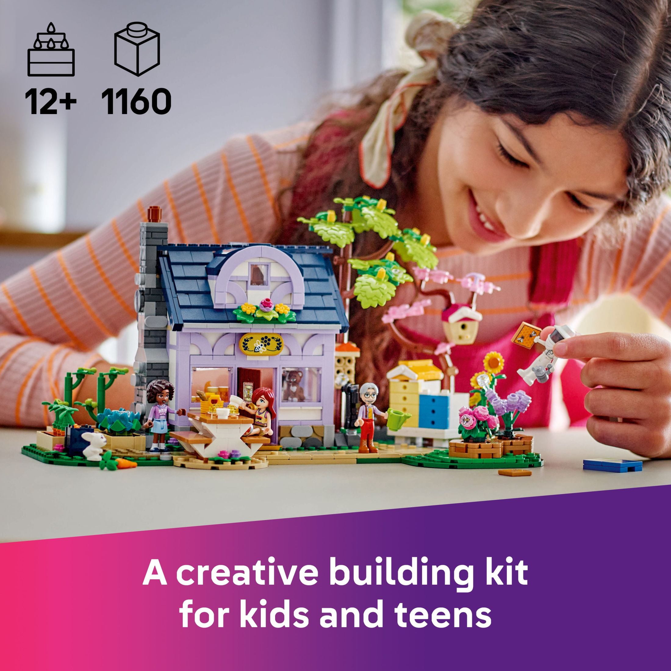 LEGO Friends Beekeepers' House and Flower Garden Toy Building Set - Pretend Play Set for Kids, Girls and Boys, Ages 12+ - Gift Idea for Birthday - with 4 Minidolls and 2 Animal Toys - 42669