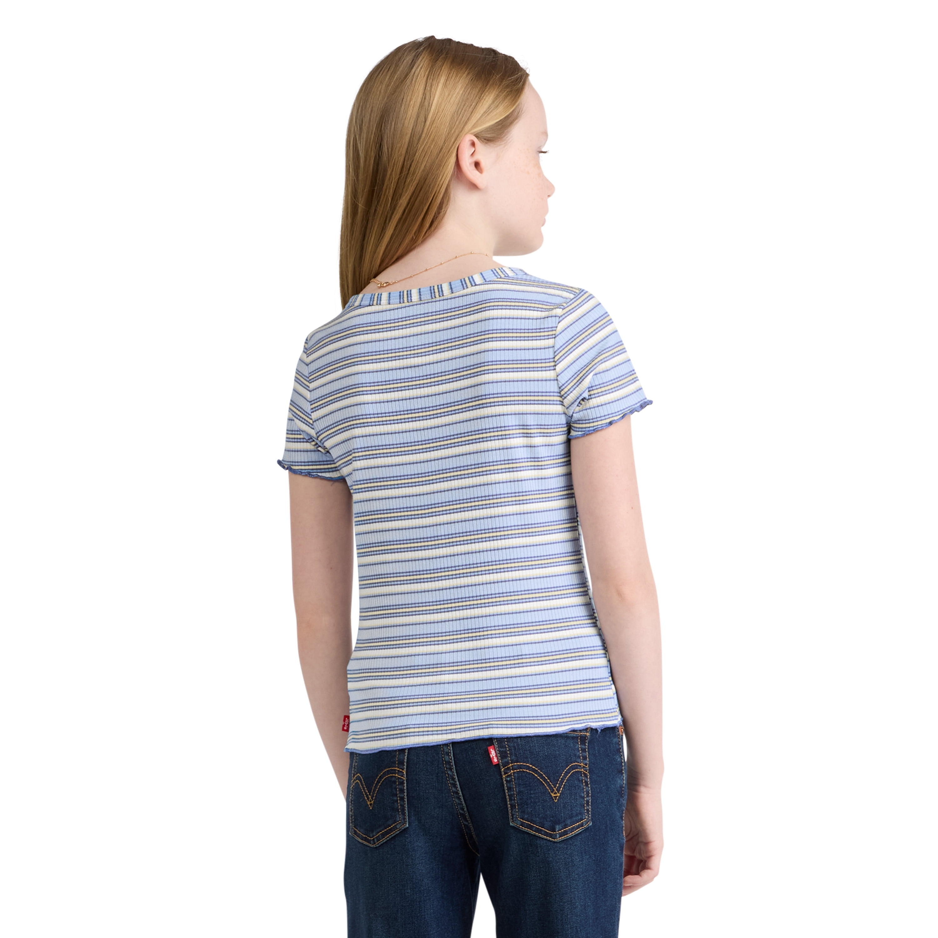 Levi Girls Short Sleeve Stripped Top, Sizes 4-16