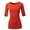 STT017_RED, variant on SSOULM Women's 1/2 Sleeve Silky Stretchy Crewneck Slim Fit T-Shirt Top with Plus Size