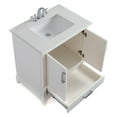 Simpli Home Elise 30" Bath Vanity with Bombay White Quartz Marble Top ...