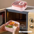 thumbnail image 6 of Hmsavn Lunch Bag 3 Compartments In One Large Lunch Box Leakproof Lunch Box Suitable For Dining Out Work School Plastic Microwave Lunch Box Sealed, 6 of 7