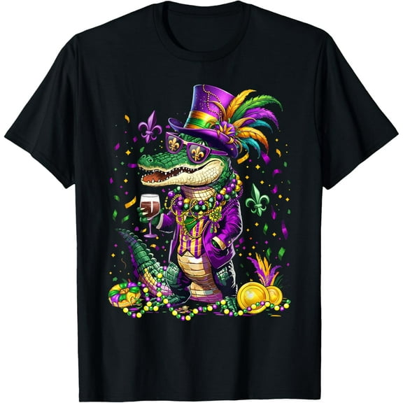 Mardigator Mardi Gras Alligator Costume Men T-Shirt