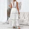 thumbnail image 7 of Levmjia Women's Sleeveless V Neck Maxi Dress Lace Trim Tiered Boho Dress Casual Summer Beach Dress with Eyelet Detail, 7 of 7