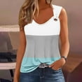 thumbnail image 2 of ZQGJB Camisole Vest Tops for Women Casual Striped Color Block Print Metal Strap V Neck Graphic Tunic Tees Shirt Lightweight Comfy Basic Workout Tank Top Blue#02 XL, 2 of 5