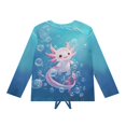 thumbnail image 5 of Garronmavis Cute Axolotl Girls Long Sleeve T-Shirts Size 5-6 Lightweight Tie Hem Front Clothing Tops Fashion Kids Fall Tops Crewneck Basic Tees Warm Basic Soft Long Sleeve Tees Top, 5 of 7
